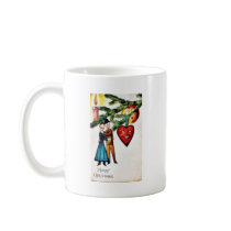 Christmas greeting with couples dancing mugs