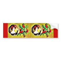 Christmas greeting with girl with cup bumper stickers by RememberChristmas Christmas greeting with girl with cup bumper stickers