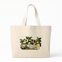 Christmas greeting with holy leaves and leaves aro bags
