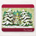 Christmas greeting with holy leaves and leaves aro mousepads