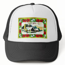 Christmas greeting with houses on the snow land hats by RememberChristmas Christmas greeting with houses on the snow land hats