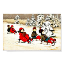 Christmas greeting with kids snow slading posters by RememberChristmas Christmas greeting with kids snow slading posters