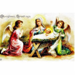 Christmas greeting with Mary , infant jesus with t