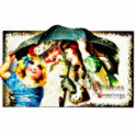 Christmas greeting with santa claus in umbrella wi photo sculptures