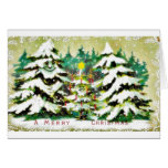 Christmas greeting with scenary and bells