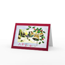 Christmas greeting with scenary and bells cards by RememberChristmas Christmas greeting with scenary and bells cards