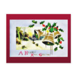 Christmas greeting with scenary and bells
