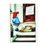Christmas greeting with scenary in mirror