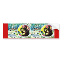Christmas greeting with scenary with squirrel bumper stickers by RememberChristmas Christmas greeting with scenary with squirrel bumper stickers
