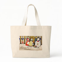 Christmas greeting with snow man presents gifts to bags