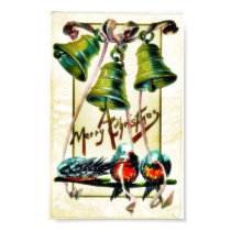 Christmas greeting with three bells and three bird posters by RememberChristmas Christmas greeting with three bells and three bird posters