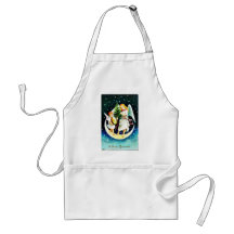 Christmas greeting with two angels carrying christ aprons