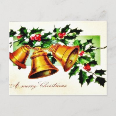 Christmas greeting with two angels huging postcards
