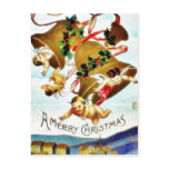 Christmas greeting with two angels huging
