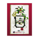 Christmas greeting with two angels huging