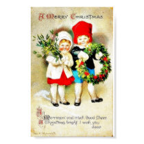Christmas greeting with two kids holding bouque an posters by RememberChristmas Christmas greeting with two kids holding bouque an posters