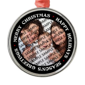 Christmas Greetings Commemorative Photo Ornaments