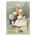 Christmas Greetings Ice Skating Kids Cards