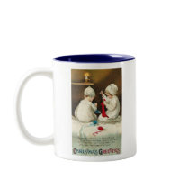 Christmas Greetings Kids Sewing Christmas Socks Mug