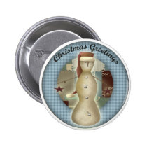 Christmas Greetings Snowman buttons
