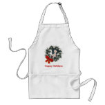 Christmas Greyhound Wreath Bow Holiday Apron