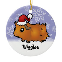 Christmas Guinea Pig (scruffy) (add pets name) Christmas Ornaments