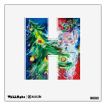 CHRISTMAS H LETTER / SANTA WITH CHRISTMAS TREE WALL GRAPHIC
