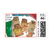 Christmas Hamster Cookies Beta Postage Stamp by zooogle Christmas Hamster Cookies Beta Postage Stamp