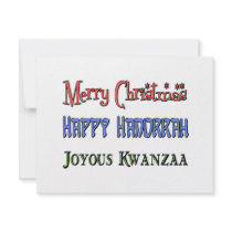 Christmas - Hanukkah - Kwanzaa Invitations