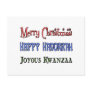 Christmas - Hanukkah - Kwanzaa Postcard
