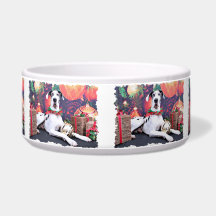 Christmas - Harlequin Great Dane - Baron Dog Food Bowls