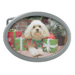 Christmas - Havanese - Mason Oval Belt Buckles