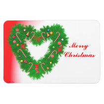 Christmas Heart Wreath Rectangle Magnet
