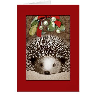 Christmas Hedgehog Greeting Card