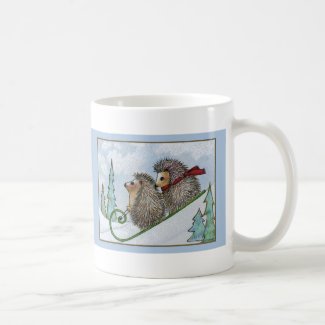 Christmas Hedgehog Sled Mug