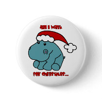 Christmas Hippo Pin