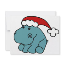 Christmas Hippo Personalized Invites