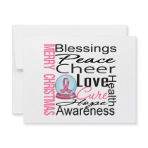 Christmas Holiday Breast Cancer Collage invitations
