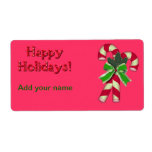 Christmas Holiday Candy Cane Wrapper Labels