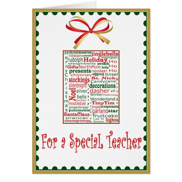 Christmas Holiday Card for Teacher