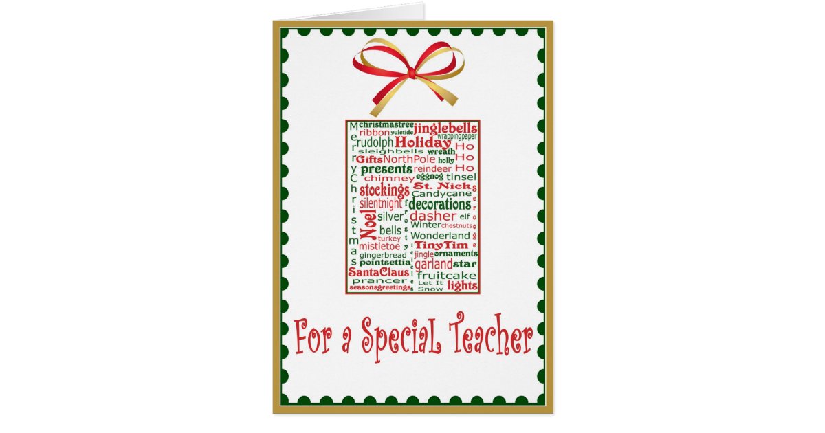 Christmas Holiday Card for Teacher | Zazzle