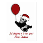 Christmas holiday cartoon bear greeting postcard