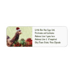 Christmas Holiday Chicken in Santa Hat Return Address Label