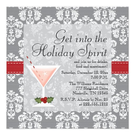 Christmas Holiday Cocktail Party Invitations (front side)