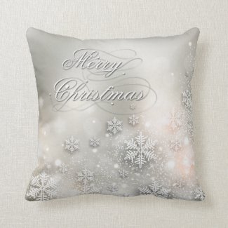 Christmas Holiday Elegant Snowflake Pillow