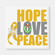 Christmas Holiday Hope Love Peace Appendix Cancer Magnets