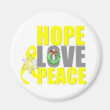 Christmas Holiday Hope Love Peace Bladder Cancer Fridge Magnet