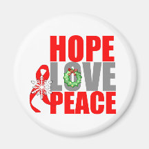 Christmas Holiday Hope Love Peace Blood Cancer Refrigerator Magnet