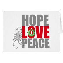 Christmas Holiday Hope Love Peace Bone Cancer Card