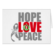 Christmas Holiday Hope Love Peace Brain Cancer Cards